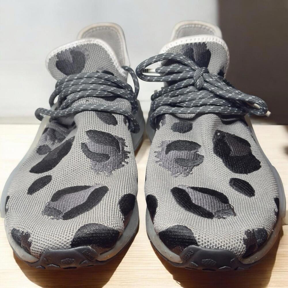 Size 10- Adidas Pharrell x NMD Human Race Animal Print - Ash EUC